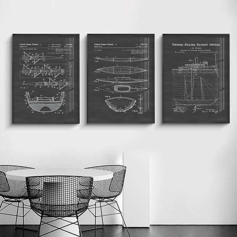 Star Map Poster - Diagrama de estructura de barco nostálgico